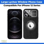 Large Lychee Window Phone Case Compatible For iPhone 12 Series iPhone 12, 12 Pro, 12 Pro Max