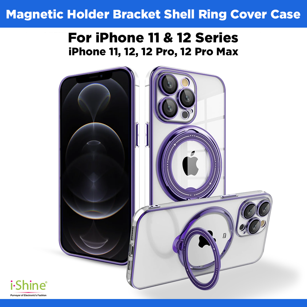 Magnetic Holder Bracket Shell Ring Cover Case For iPhone 11 &amp; 12 Series iPhone 11, 12, 12 Pro, 12 Pro Max