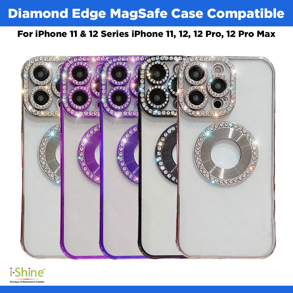 Diamond Edge MagSafe Case Compatible For iPhone 11 &amp; 12 Series iPhone 11, 12, 12 Pro, 12 Pro Max