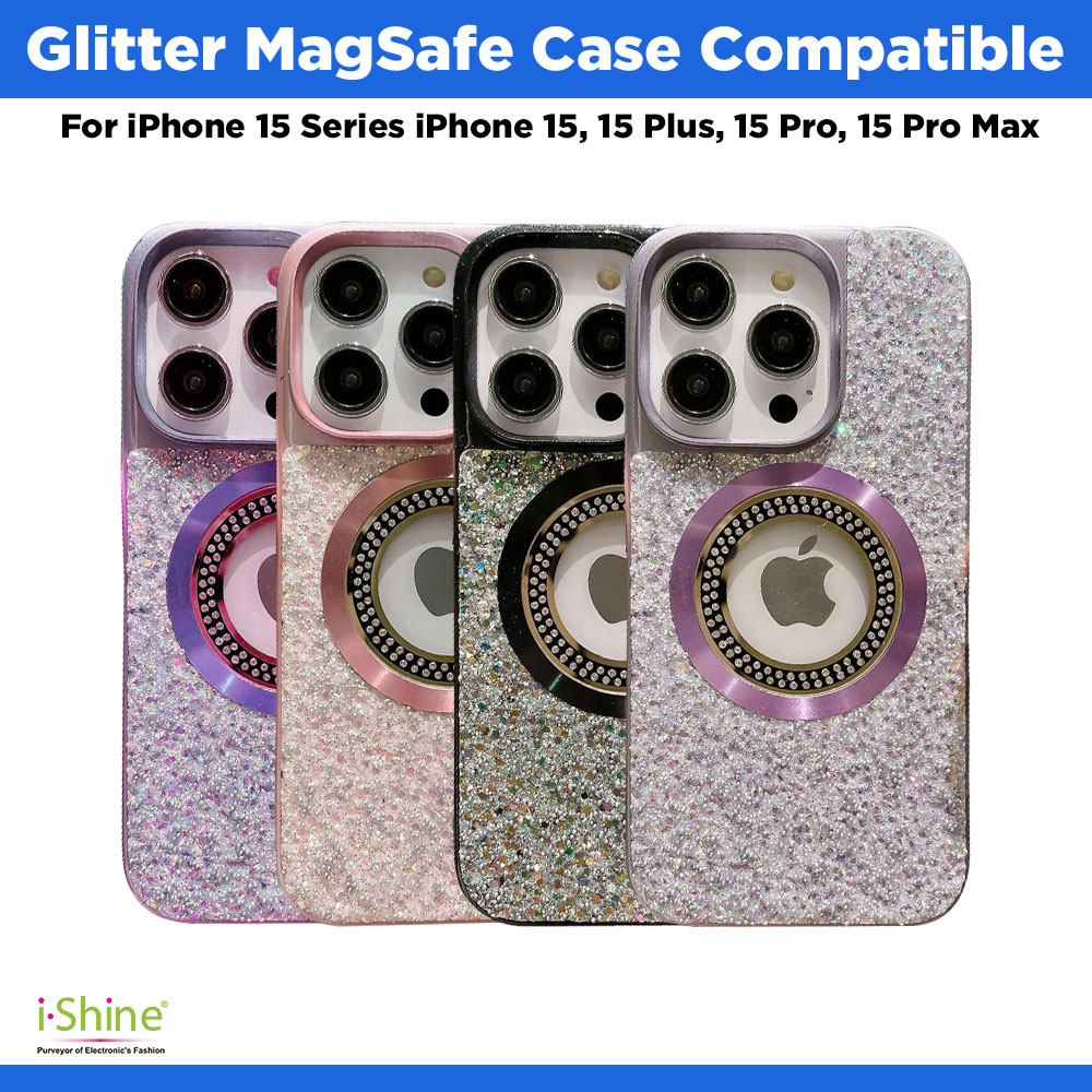 Glitter MagSafe Case Compatible For iPhone 15 Series iPhone 15, 15 Plus, 15 Pro, 15 Pro Max