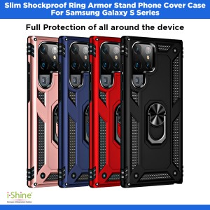 Slim Shockproof Ring Armor Stand Phone Cover Case For Samsung Galaxy S Series S20, S20 Plus, S20FE, S20 Ultra