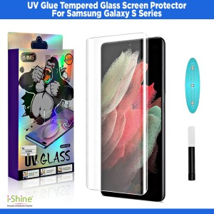 UV Glue Tempered Glass Screen Protector For Samsung Galaxy S Series S22 S21 FE S21 Ultra 5G S10 Lite S9 Plus S8 S7