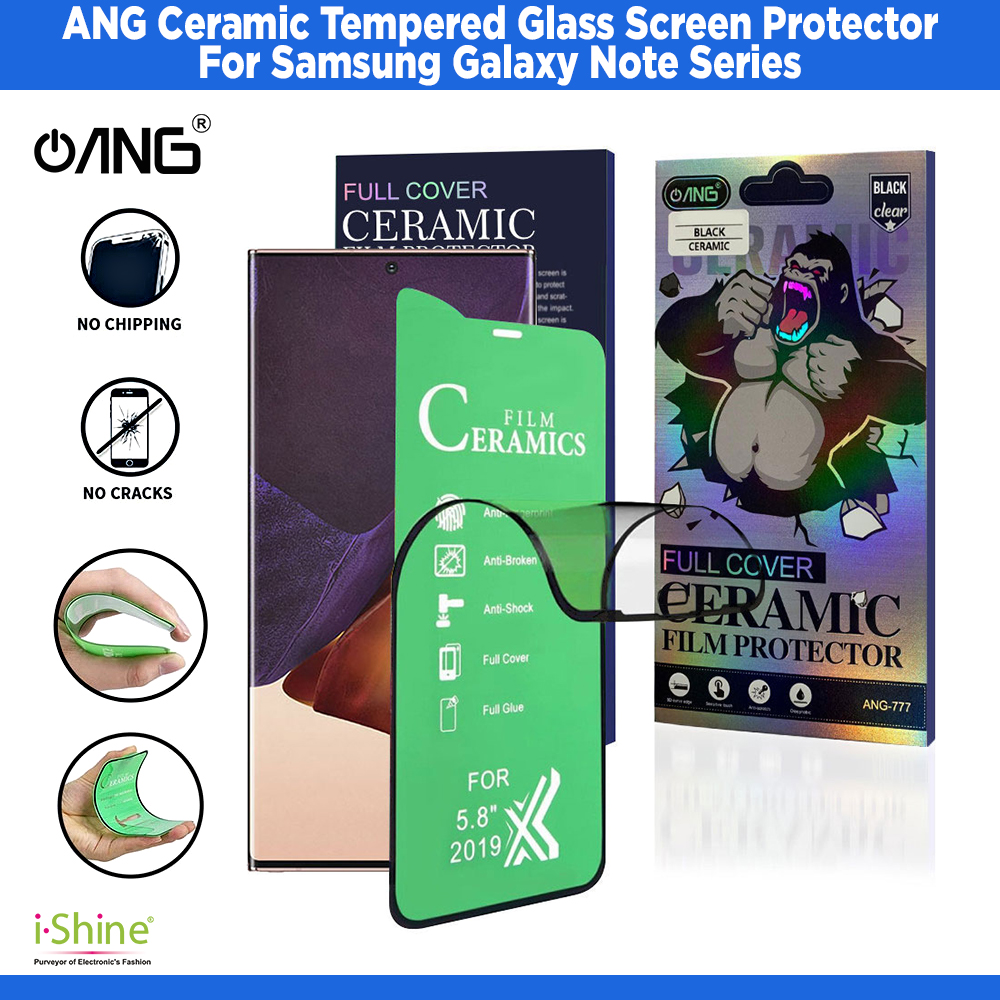 ANG Ceramic Tempered Glass Screen Protector For Samsung Galaxy Note Series Note 8, Note 9