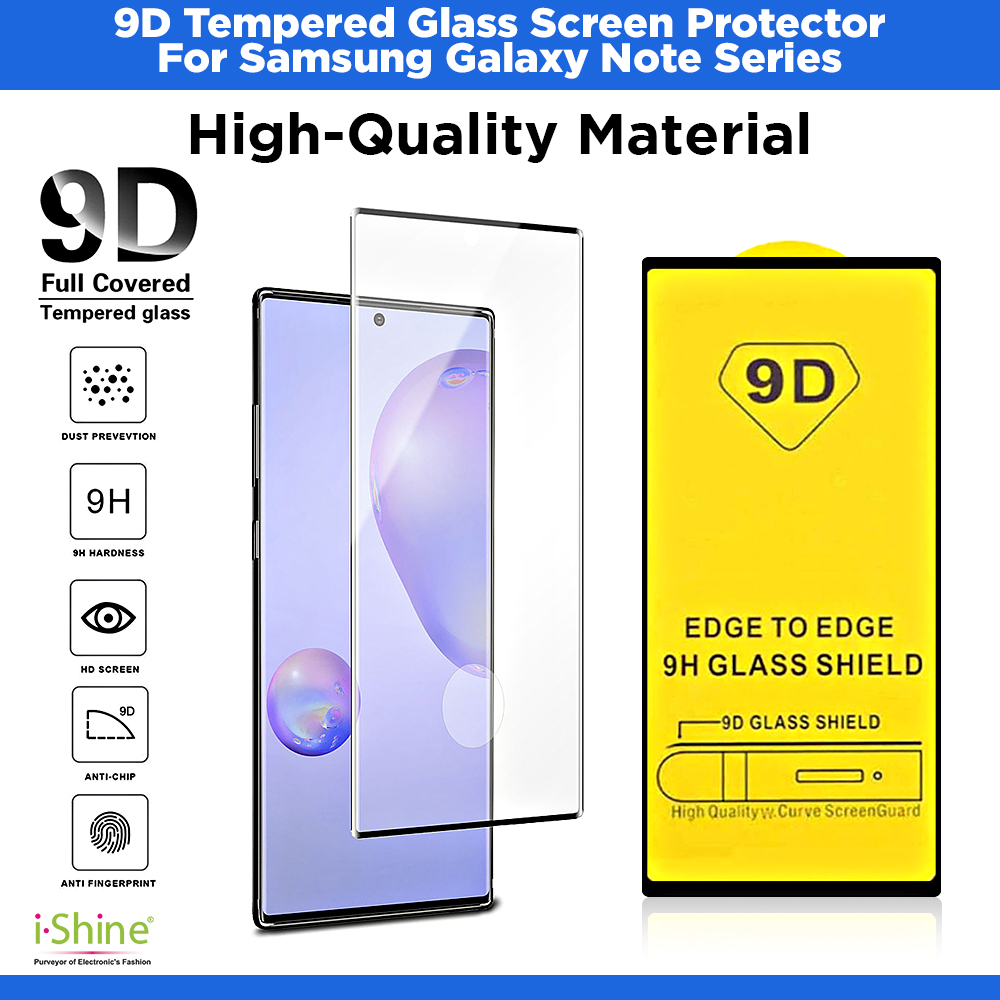 9D Tempered Glass Screen Protector For Samsung Galaxy Note Series Note 10 Plus Note 10 Lite Note 20 Ultra
