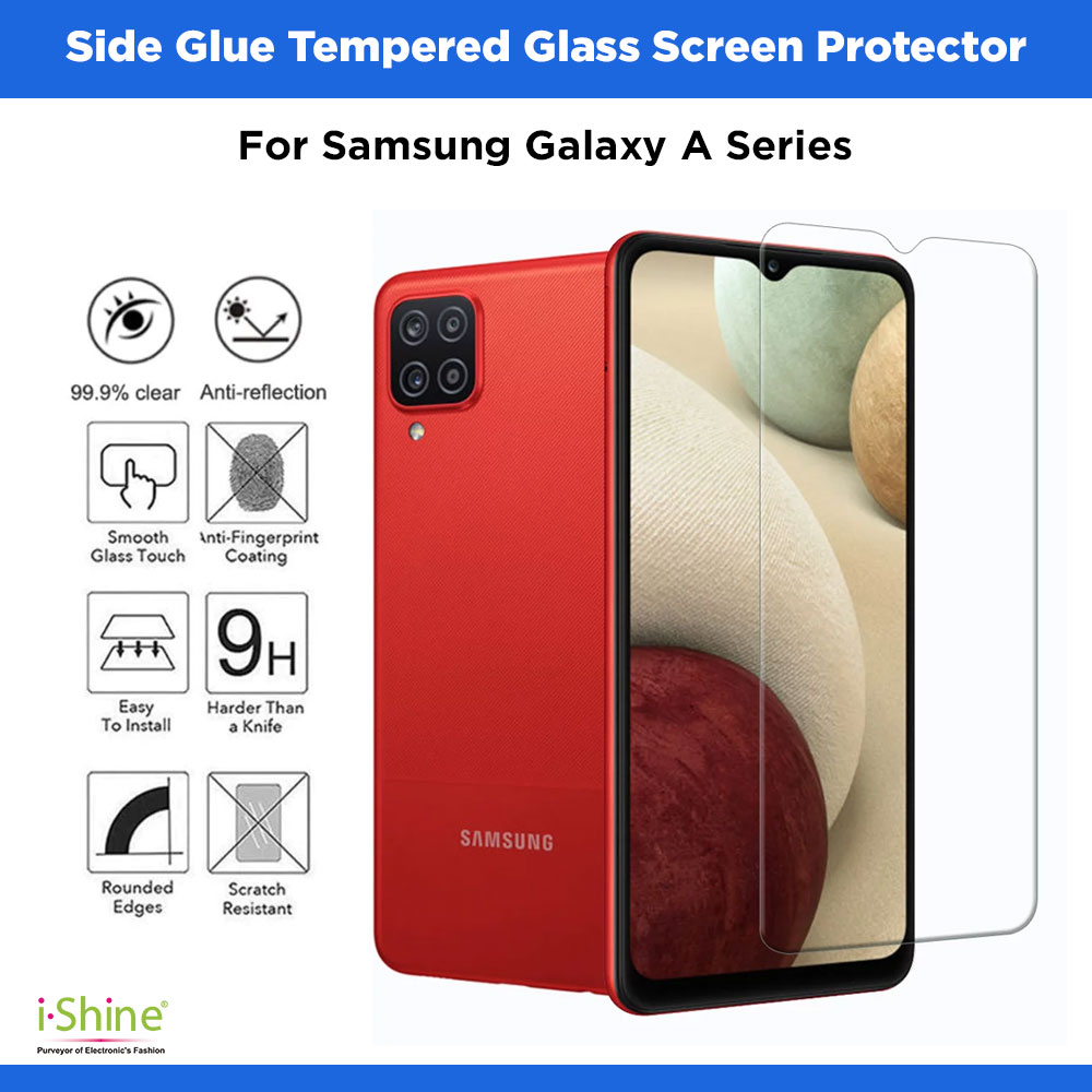 Side Glue Tempered Glass Screen Protector For Samsung Galaxy A Series A14 5G A13 A04 A03 A02 A50 A60 A10 A71 A52 A53