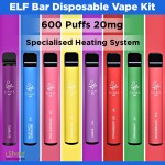 ELF Bar 600 Disposable Vape Pod Kit 20mg Device All Flavours