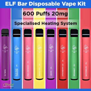 ELF Bar 600 Disposable Vape Pod Kit 20mg Device All Flavours