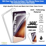360 Clear Case Front And Back TPU Silicone Phone Cover For Samsung Galaxy Note Series Note 10, Note 10 Plus, Note 10 Lite, Note 20 Ultra