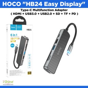 HOCO "HB24 Easy Display" Type-C Multifunction Adapter ( HDMI + USB3.0 + USB2.0 + SD + TF + PD )