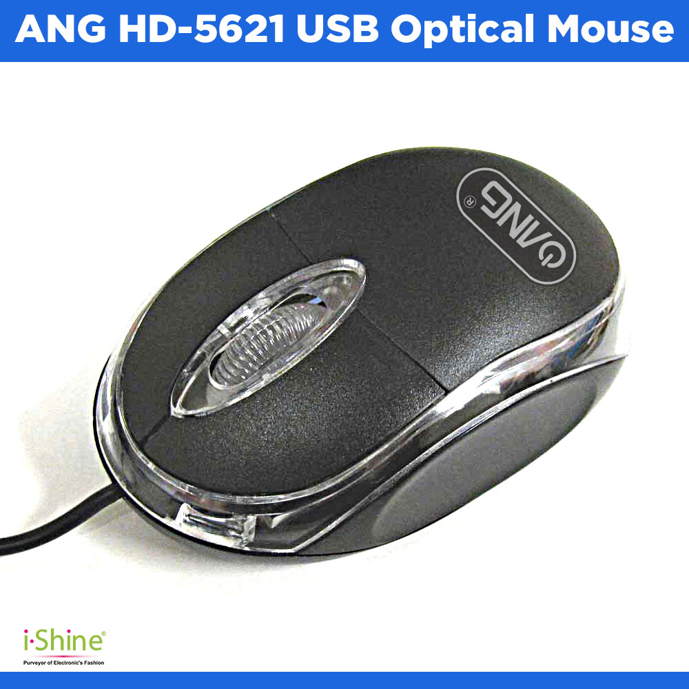 ANG HD-5621 USB Optical Mouse - Black