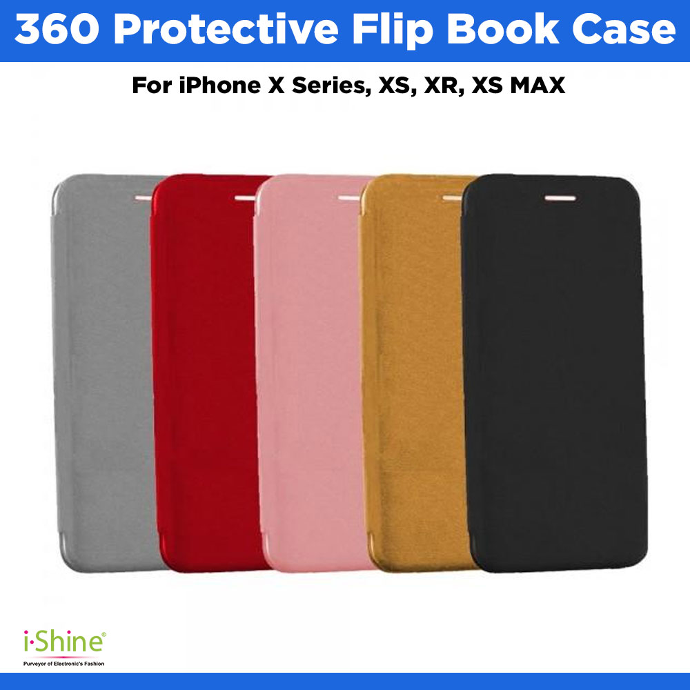 360 Protective Flip Book Case Compatible For iPhone X Series, XS, XR, XS MAX