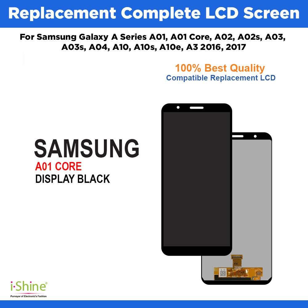Replacement Complete LCD For Samsung Galaxy A Series A01, A01 Core, A02, A02s, A03, A03s, A04, A10, A10s, A10e, A3 2016, 2017