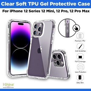 Clear Soft TPU Gel Protective Case For iPhone 12 Series 12 Mini, 12 Pro, 12 Pro Max