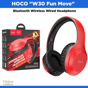 HOCO "W30 Fun Move" Bluetooth Wireless Wired Headphone - Red