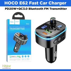 HOCO "E62 Fast" PD20W+QC3.0 Car Charger With Bluetooth FM Transmitter