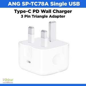 ANG SP-TC78A Single USB Type-C PD Wall Charger 3 Pin Triangle Adapter