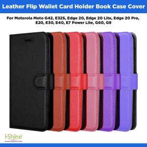 Leather Flip Book Case With Wallet Card Holder For Motorola Moto E Series E5, E6, E7, E20, E22S, E30, E32, E40