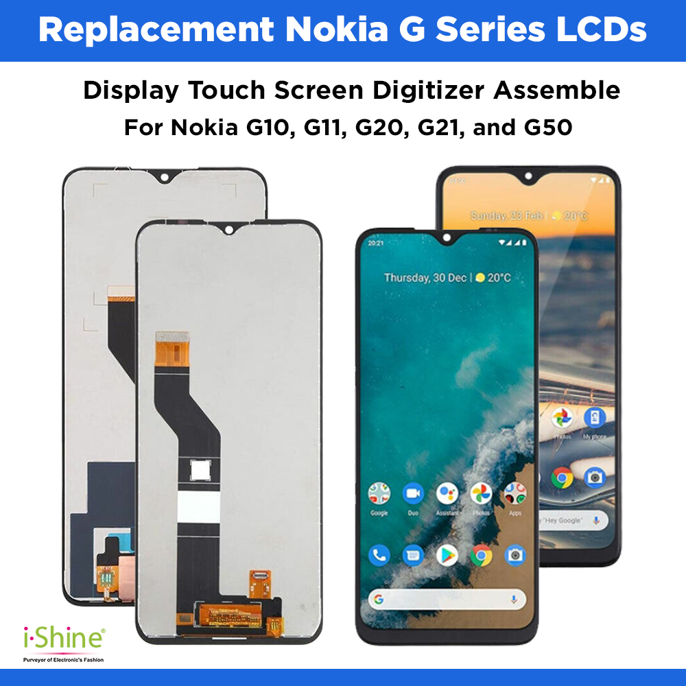 Replacement Nokia G10, G11, G20, G21, and G50 LCD Display Touch Screen Digitizer Assembly