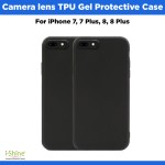 Camera lens Black TPU Gel Protective Case For iPhone 7, 7 Plus, 8, 8 Plus