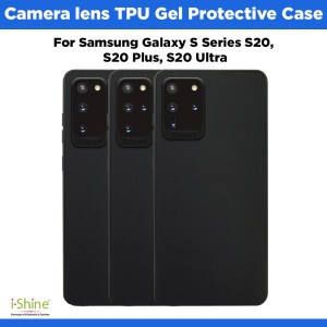 Camera lens Black TPU Gel Protective Case For Samsung Galaxy S Series S20, S20 Plus, S20 Ultra