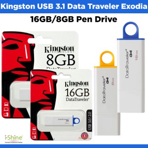 Kingston USB 3.1 Data Traveler Exodia 16GB/8GB Pen Drive