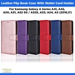 Leather Flip Book Case With Wallet Card Holder For Samsung Galaxy A Series A41, A42, A50, A51, A52 5G / A52S, A53, A54, A5 (2016,17)