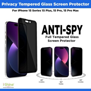 Privacy Tempered Glass Screen Protector For iPhone 15 Series 15, 15 Plus, 15 Pro, 15 Pro Max