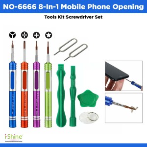 NO-6666 8-In-1 Mobile Phone Opening Tools Kit Screwdriver Set